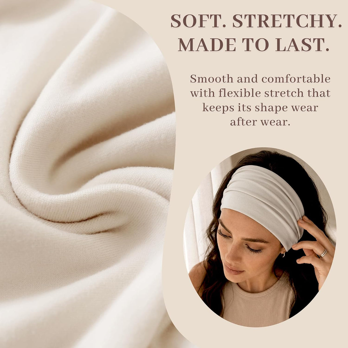 Jesries 10 PCS Extra Wide Turban Headbands for Women, Non-Slip Head Bands