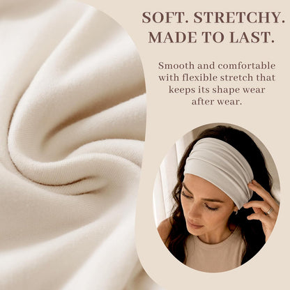Jesries 10 PCS Extra Wide Turban Headbands for Women, Non-Slip Head Bands