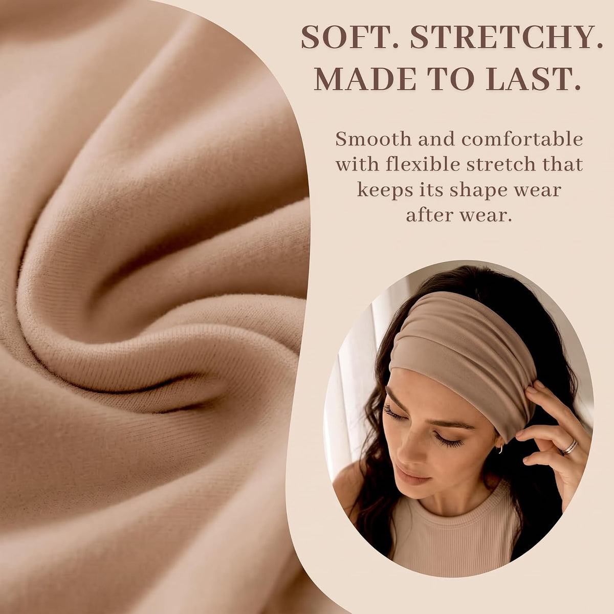 Jesries 10 PCS Extra Wide Turban Headbands for Women, Non-Slip Head Bands