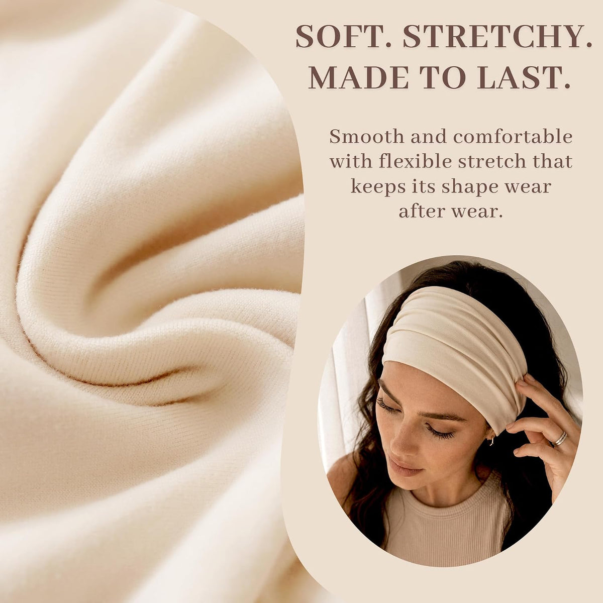 Jesries 10 PCS Extra Wide Turban Headbands for Women, Non-Slip Head Bands