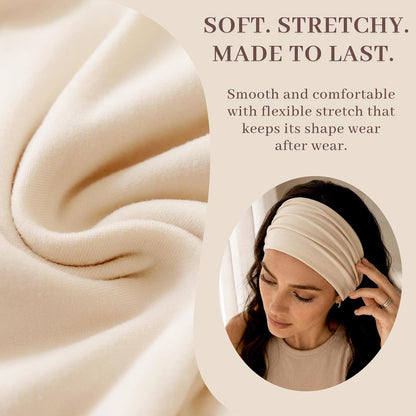 Jesries 10 PCS Extra Wide Turban Headbands for Women, Non-Slip Head Bands