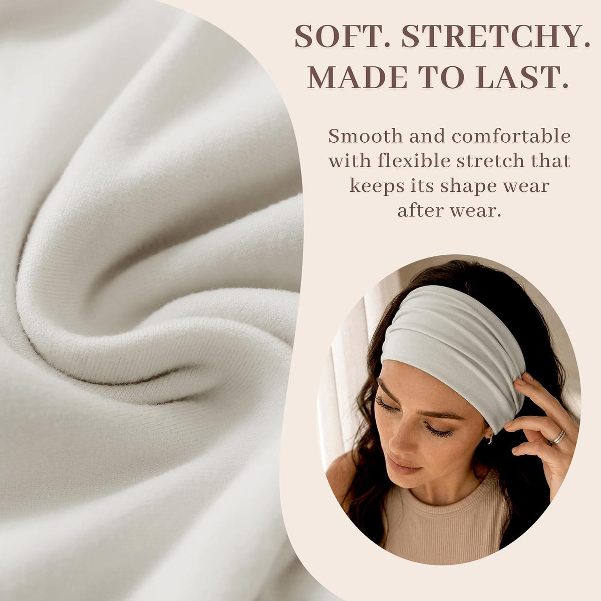 Jesries 10 PCS Extra Wide Turban Headbands for Women, Non-Slip Head Bands