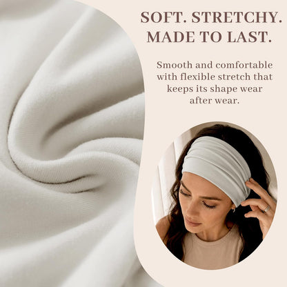 Jesries 10 PCS Extra Wide Turban Headbands for Women, Non-Slip Head Bands