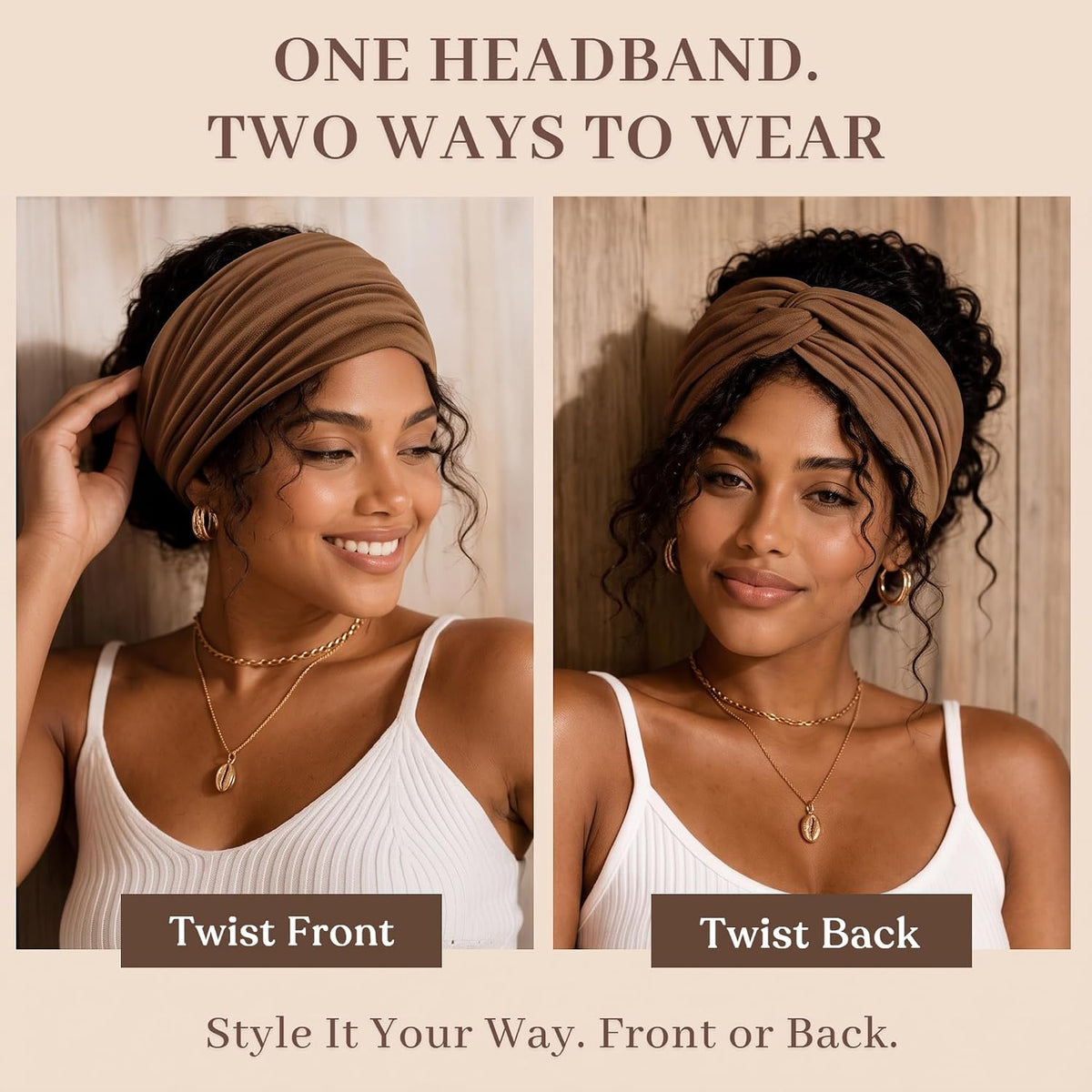 Jesries 10 PCS Extra Wide Turban Headbands for Women, Non-Slip Head Bands