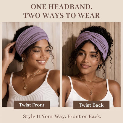 Jesries 10 PCS Extra Wide Turban Headbands for Women, Non-Slip Head Bands
