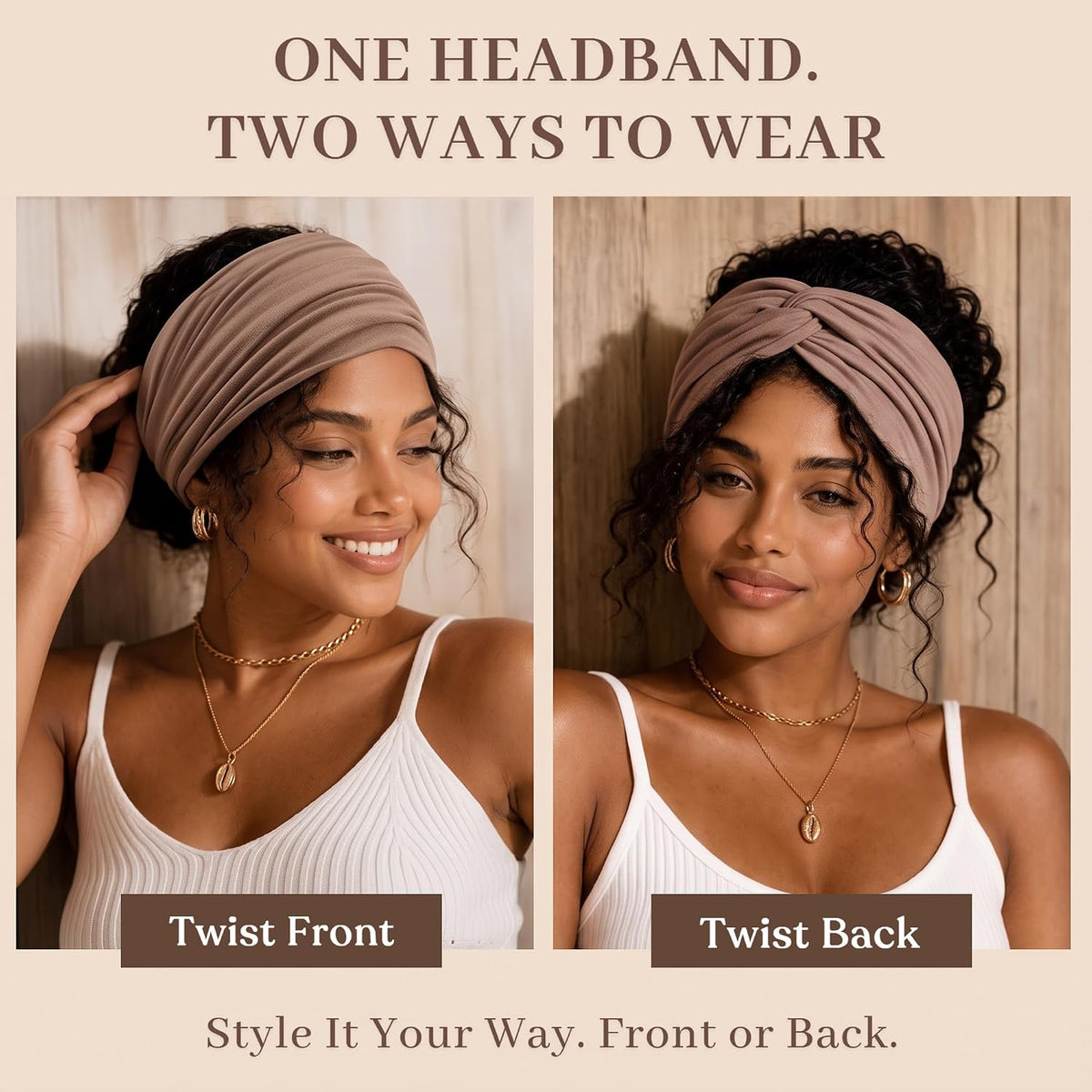 Jesries 10 PCS Extra Wide Turban Headbands for Women, Non-Slip Head Bands